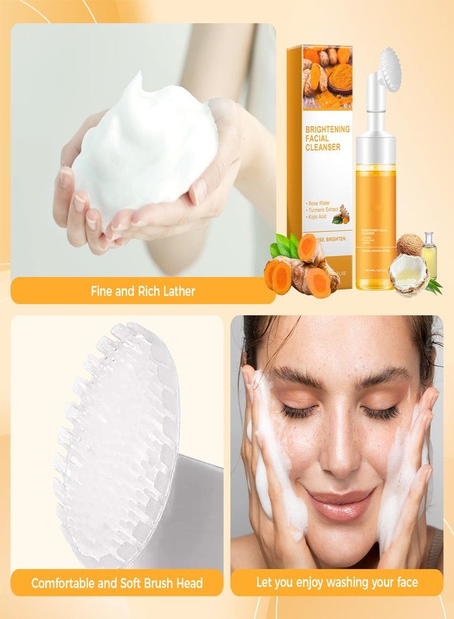 Silvercell Turmeric Facial Cleanser, Turmeric Face Wash, Glow Wash Facial Cleanser Easy to Use, Foaming Facial Cleanser Deep Cleaning Turmeric Foaming Face Wash Moisturizing for All Skin (1) - Image 5